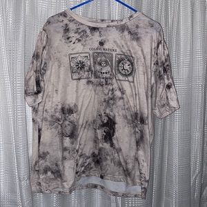 SHEIN tan tie dye t shirt